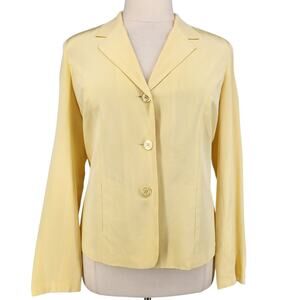 Chadwicks Silk Single Breasted Blazer – Butter Yellow – Size 16